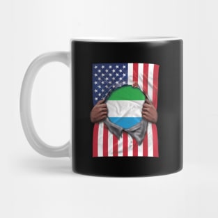 Sierra Leone Flag American Flag Ripped - Gift for Sierra Leonean From Sierra Leone Mug